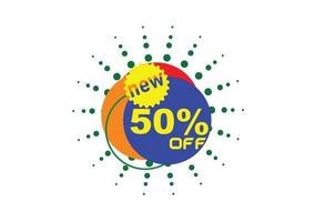 50 percent off new offer logo design vector