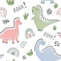 Children's seamless pattern with dinosaurs. vector