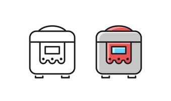 Multi cooker - linear icon. Simple vector slow cooker.