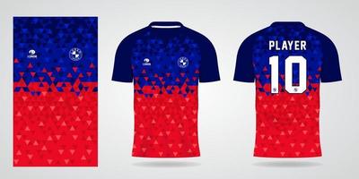 blue red jersey template for team uniforms and Soccer t shirt