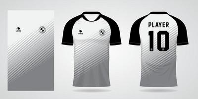 black white jersey template for team uniforms and Soccer t shirt vector