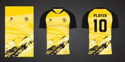 plantilla de camiseta amarilla para uniformes de equipo y camiseta de fútbol vector