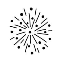 Cute doodle firework icon. Hand drawn vector illustration.