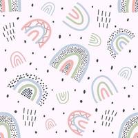 Cute seamless pattern with rainbows. vector