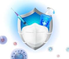 Antivirus equipment to protect from the coronavirus . vector