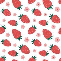 Cute strawberry seamless pattern vector