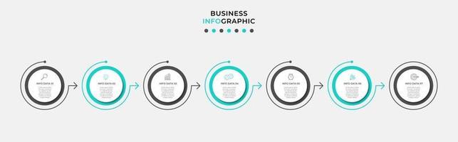 Infographic design template with icons and 7 options or steps vector