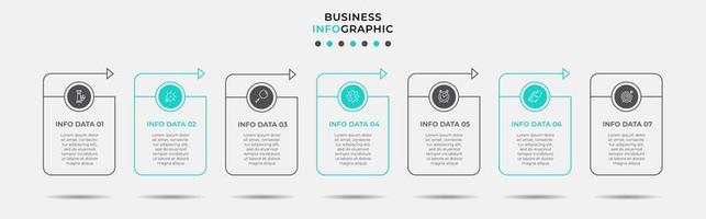 Infographic design template with icons and 7 options or steps vector
