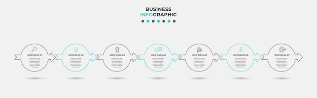 Infographic design template with icons and 7 options or steps vector