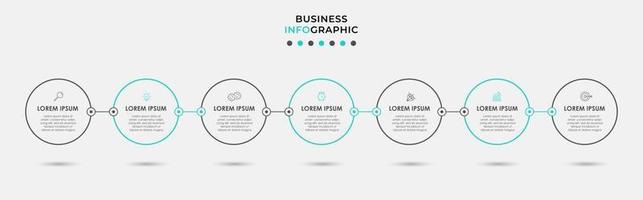 Infographic design template with icons and 7 options or steps vector