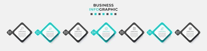 Infographic design template with icons and 7 options or steps vector