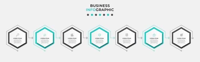 Infographic design template with icons and 7 options or steps vector