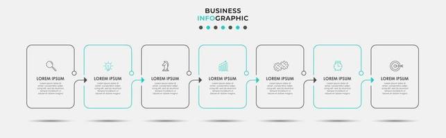 Infographic design template with icons and 7 options or steps vector