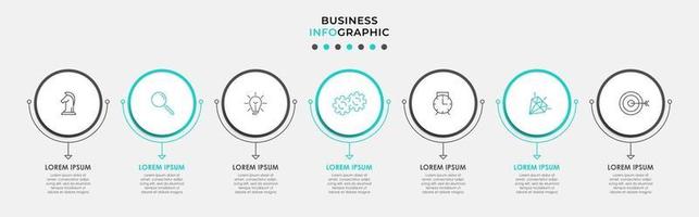 Infographic design template with icons and 7 options or steps vector