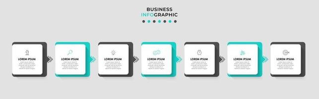 Infographic design template with icons and 7 options or steps vector