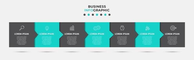 Infographic design template with icons and 7 options or steps vector