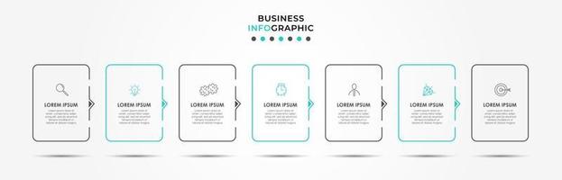 Infographic design template with icons and 7 options or steps vector