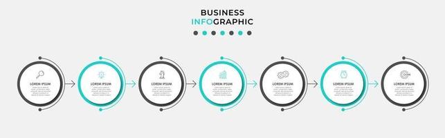Infographic design template with icons and 7 options or steps vector