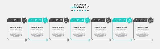 Infographic design template with icons and 7 options or steps vector