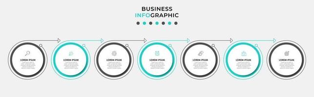 Infographic design template with icons and 7 options or steps vector
