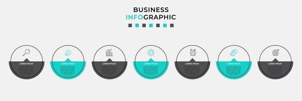 Infographic design template with icons and 7 options or steps vector