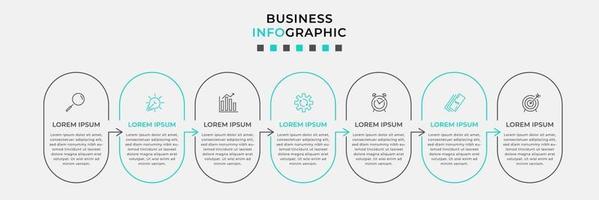 Infographic design template with icons and 7 options or steps vector