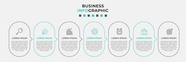 Infographic design template with icons and 7 options or steps vector