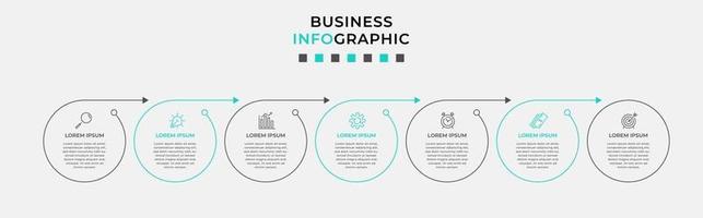 Infographic design template with icons and 7 options or steps vector