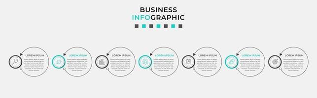 Infographic design template with icons and 7 options or steps vector
