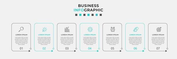 Infographic design template with icons and 7 options or steps vector