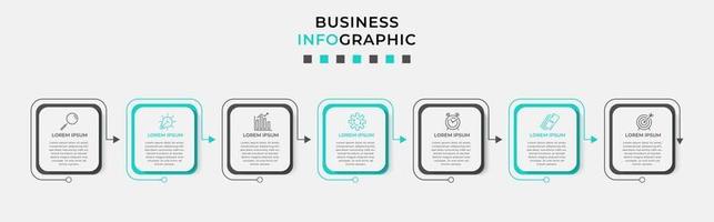 Infographic design template with icons and 7 options or steps vector
