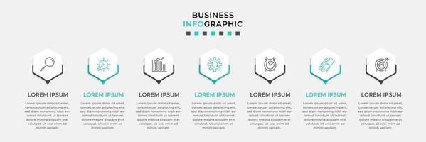 Infographic design template with icons and 7 options or steps vector
