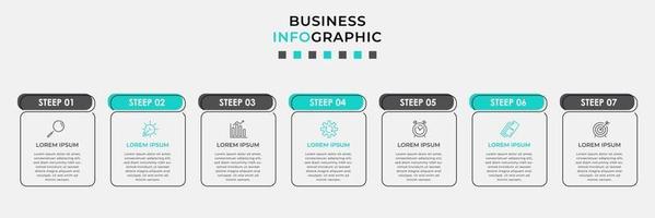 Infographic design template with icons and 7 options or steps vector
