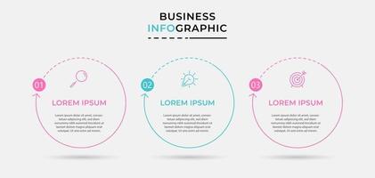 Infographic design business template with icons and 3 options or steps vector