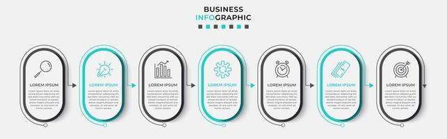 Infographic design template with icons and 7 options or steps vector
