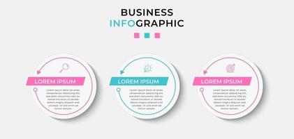 Infographic design business template with icons and 3 options or steps vector