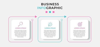 Plantilla de negocio de diseño infográfico con iconos y 3 opciones o pasos. vector