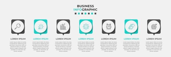 Infographic design template with icons and 7 options or steps vector