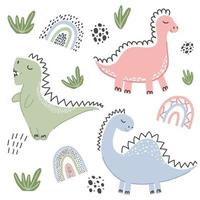 Children's seamless pattern with dinosaurs. vector