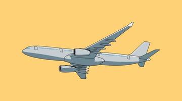 Big airplane cartoon transportation illustration vector