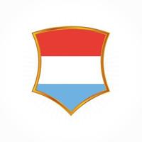 Luxembourg flag vector with shield frame