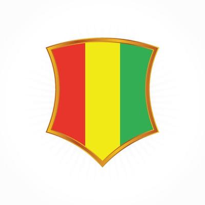 Guinea flag vector with shield frame