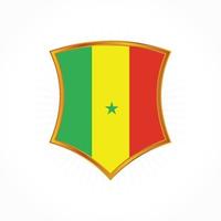 Senegal flag vector with shield frame