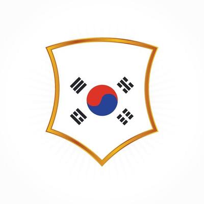 South Korea flag vector with shield frame