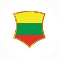 Lithuania flag vector with shield frame