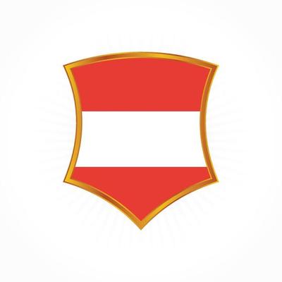 Austria flag vector with shield frame