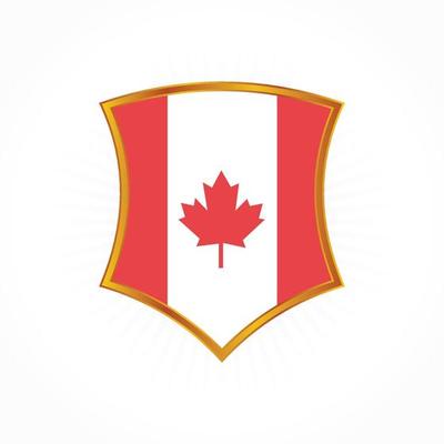 Canada flag vector with shield frame