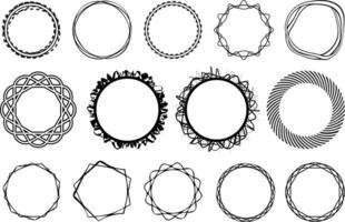 Vector circle frame set. Collection of vector circle frames