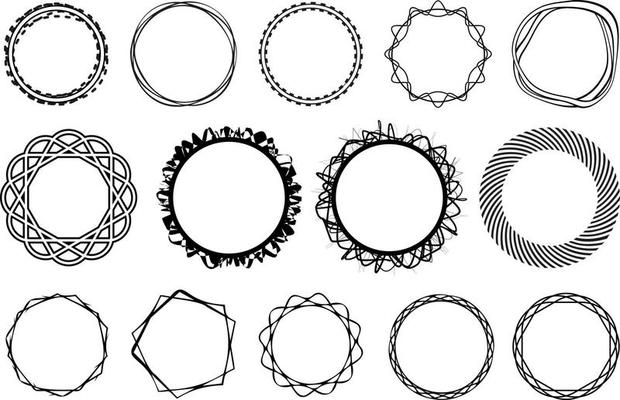 Vector circle frame set. Collection of vector circle frames