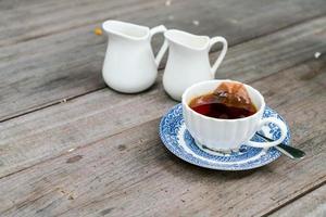 English tea on the wood table photo